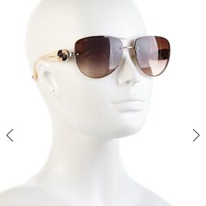 Bvlgari Brown Gradient Aviator Sunglasses with Gold Accents